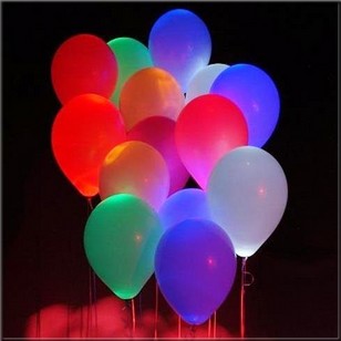 Ballons de couleurs lumineux à Leds - lot de 5