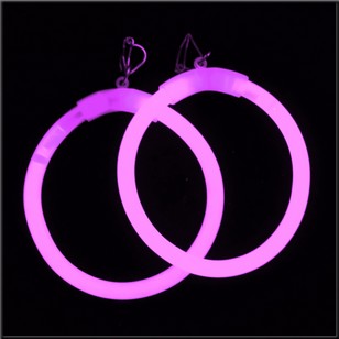 Boucles d'oreilles rondes créoles lumineuses fluo Glowstick