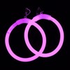 Boucles d'oreilles rondes créoles lumineuses fluo Glowstick