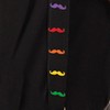 Bretelles noires avec moustaches multicolores fluo