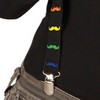 Bretelles noires avec moustaches multicolores fluo