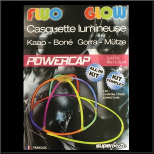 Casquette lumineuses fluo Glowstick multicolore