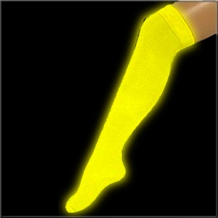 Chaussettes longues fluo UV jaune