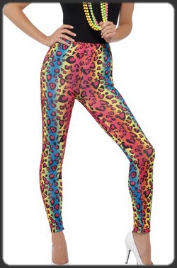 Leggins motifs léopard fluo UV