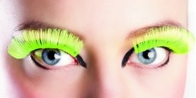 Faux cils longs fluo UV - Couleur: Jaune