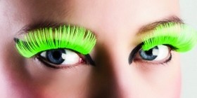 Faux cils longs fluo UV - Couleur: Vert