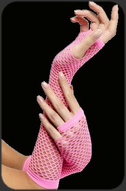 Gants mitaines filet fluo UV fushia