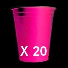 Gobelets ORIGINAL CUP Fluo UV 50cl plastique - Lot de 20 - Rose