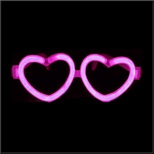 Lunettes lumineuses fluo Glowstick modèle Coeur