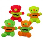 Ours en peluche Moustache fluo