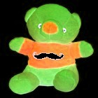 Ours en peluche Moustache fluo