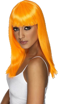 Perruque Glamour fluo UV Orange