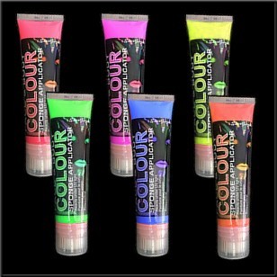 Tubes de Peinture corporelle fluo - Lot de 6 Tubes maxi de 100ml